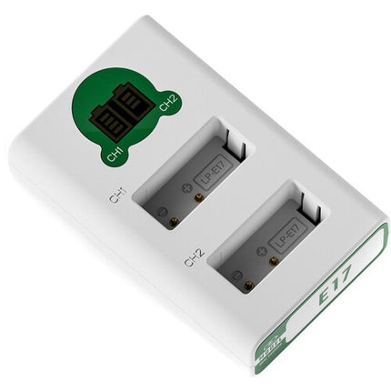 Tilta Cargador de Baterías LP-E17 Doble Canal Verde con USB-C