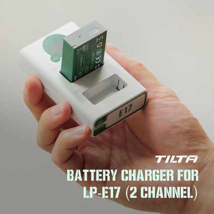 Tilta Cargador de Baterías LP-E17 Doble Canal Verde con USB-C