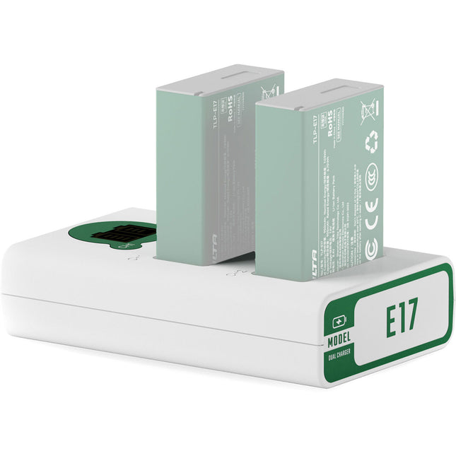 Tilta Cargador de Baterías LP-E17 Doble Canal Verde con USB-C