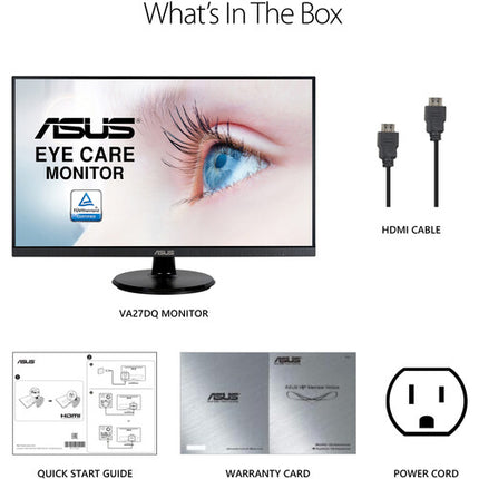 ASUS Dual 27" VA27DQ Monitor IPS FHD 1920x1080 75Hz FreeSync Eye Care