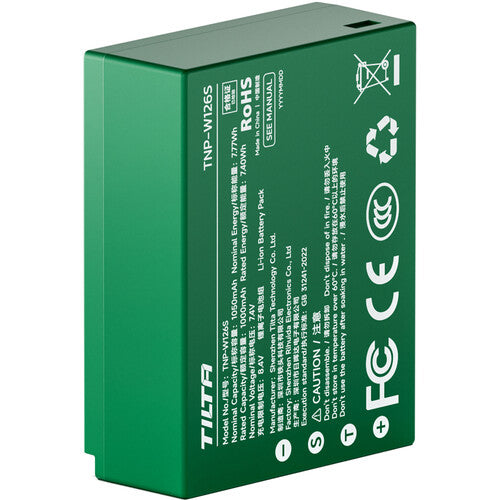 Batería Tilta NP-W126S para cámaras Fujifilm 1050mAh con USB-C Forest Green