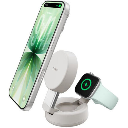 Belkin UltraCharge Pro Cargador Magnético Convertible Qi2 25W con Cargador Apple Watch y Adaptador 45W