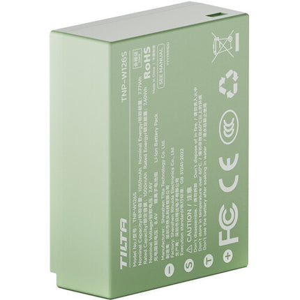 Batería Tilta NP-W126S para Fujifilm 1050mAh con entrada USB-C Verde Ash