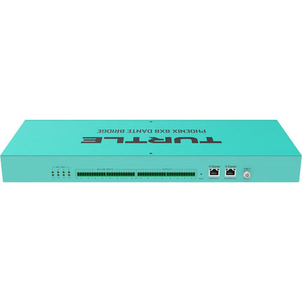 Turtle AV Phoenix 8x8 Dante Puente de Audio con DSP y PoE Plus