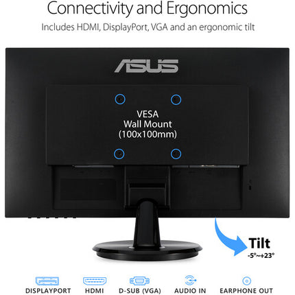 ASUS Dual VA24DQ Monitor IPS 23.8" FHD 75 Hz FreeSync Eye Care