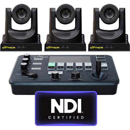 ikan OTTICA 3 cámaras PTZ Full NDI 20x Zoom 1080p con controlador IP