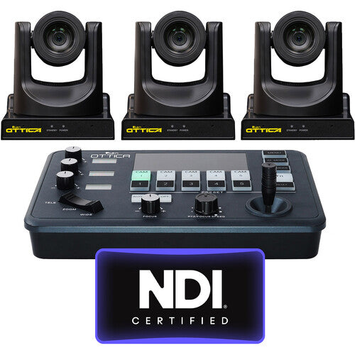 ikan OTTICA 3 cámaras PTZ Full NDI 20x Zoom 1080p con controlador IP