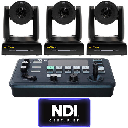 ikan OTTICA 3 x NDI HX3 Cámaras PTZ 4K 30x Zoom y Controlador