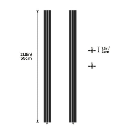 TARION Barra base para carrito Titanrig 43.2" compatible con brazos modulares 2 x 21.6"