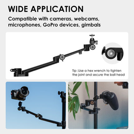 TARION Titanrig Arm Module Z para Stand y Soporte con Articulación 5 puntos y Cabeza Bola 1/4"-20