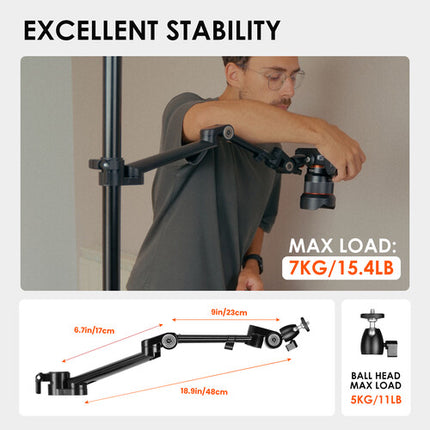 TARION Titanrig Arm Module Z para Stand y Soporte con Articulación 5 puntos y Cabeza Bola 1/4"-20