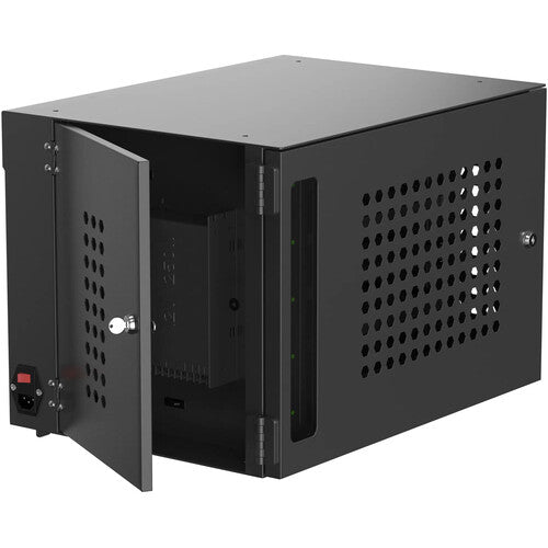 CTA Digital Locking Charging Cabinet para Carga Inalámbrica 10 Dispositivos 5 Estantes Deslizantes