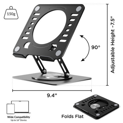 Uncaged Ergonomics Soporte Giratorio para Laptop 10-15.6" Hasta 8.6 kg 7.5" Altura