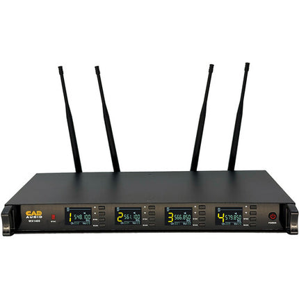 Sistema de micrófono inalámbrico CAD WX1400GN de 4 canales con alcance de 120 m y 50 frecuencias por canal