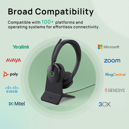 Yealink BH74 Auriculares Inalámbricos Bluetooth con Cancelación ANC y Base de Carga