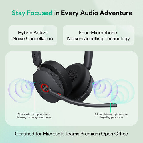 Yealink BH74 Auriculares Bluetooth inalámbricos con cancelación ANC 32 horas batería y base de carga