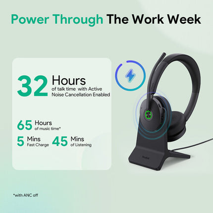Yealink BH74 Auriculares Bluetooth inalámbricos con cancelación ANC 32 horas batería y base de carga
