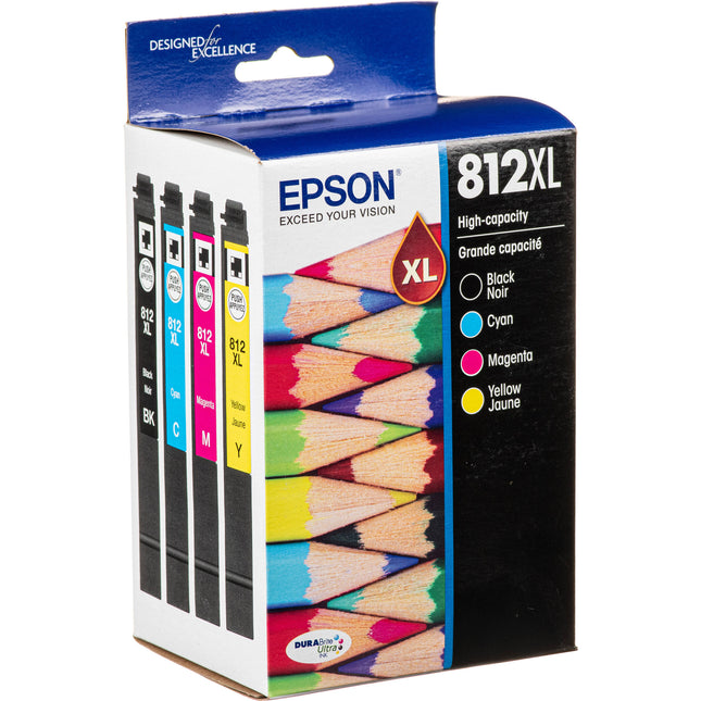 Epson DURABrite T812XL Cartuchos de tinta para impresoras WorkForce alta capacidad y secado rápido