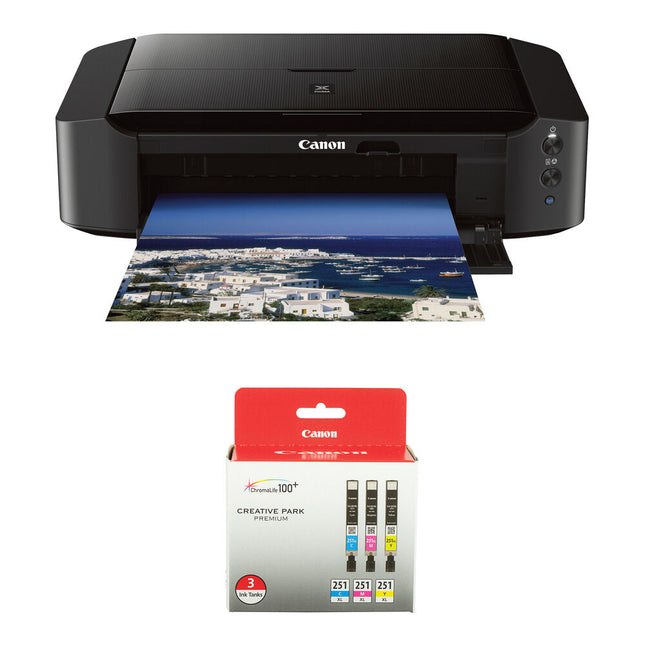 Canon PIXMA iP8720 Impresora Fotográfica Inalámbrica 9600x2400 dpi 13x19 pulgadas Kit de 3 Tintas Color CLI-251XL