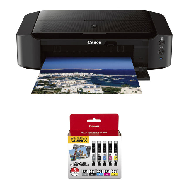 Canon PIXMA iP8720 Impresora Fotográfica Inalámbrica 9600x2400 dpi 13x19" Kit 5 Tintas CLI-251
