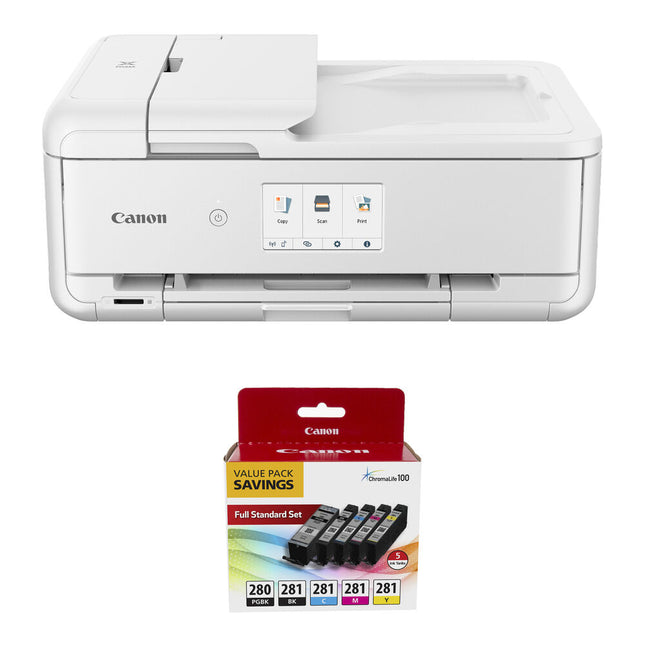 Canon Pixma TS9521Ca Impresora Multifunión Inalámbrica 4800x1200 dpi 3 Alimentadores Papel PGI-280 CLI-281 Kit 5 Colores