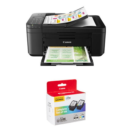 Canon PIXMA TR4720 Impresora Multifuncional Inalámbrica Negra 4800x1200 dpi con Kit de Tintas PG-275 XL CL-276 XL