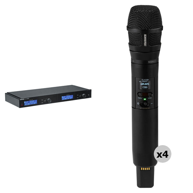 Shure SLXD4QDAN+ Receptor Inalámbrico Digital Cuádruple Dante 138 MHz 4 Micrófonos SLXD2+ Nexadyne