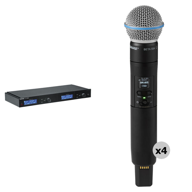 Shure SLXD4Q+ Receptor Inalámbrico Digital 4 Canales 138 MHz 330 Pies