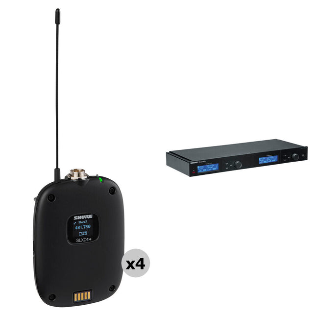 Shure SLXD4Q+ Receptor inalámbrico digital 4 canales 138 MHz rango 330 pies