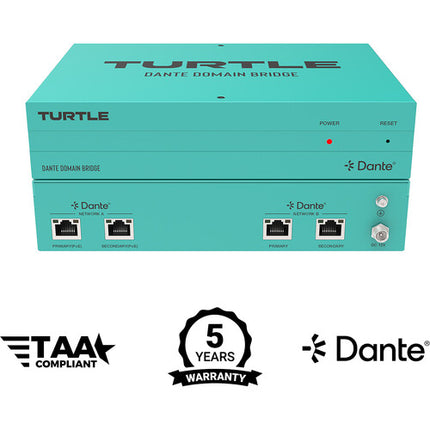 Turtle AV Dante Domain Bridge Puente Audio Bidireccional 32 Canales 96 kHz Rack 1 RU