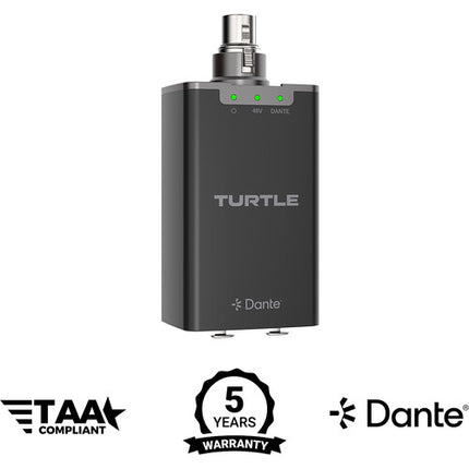Turtle AV JEF Preamplificador de Micrófono Dante con 48V Phantom y EQ Paramétrico de 8 Bandas