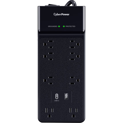 CyberPower Essential Series Protector contra sobretensiones 8 tomas 2400 julios USB 6 pies negro