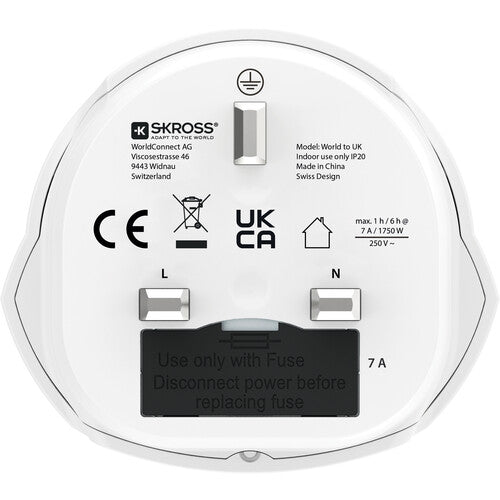 SKROSS World to UK Adaptador de Corriente Tipo G 700W 1750W 7A