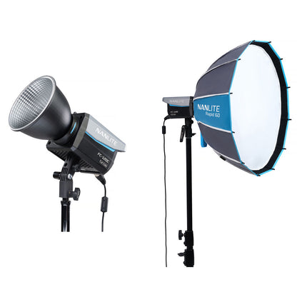 Nanlite FC120C RGB LED Foco Luz 12850 Lux 2700-7500K Kit Softbox 60 Rapid