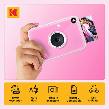Kodak PRINTOMATIC+ Cámara Instantánea Digital 10MP Impresiones 2x3 pulgadas Rosa