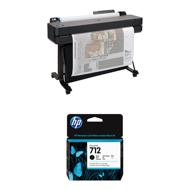 HP DesignJet T630 Plotter Gran Formato 36" Resolución 2400x1200 dpi Tinta Negra Alta Capacidad