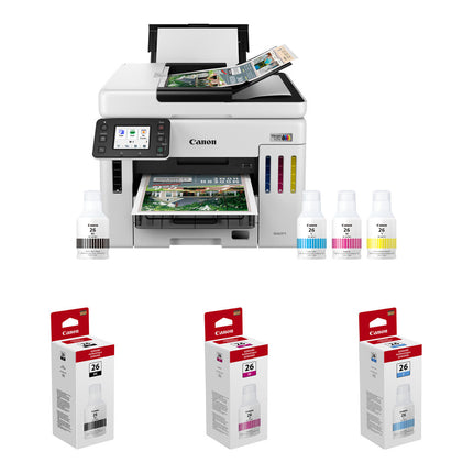 Canon MAXIFY GX7120 impresora multifunción color con tres botellas de tinta GI-26 y doble bandeja de 250 hojas
