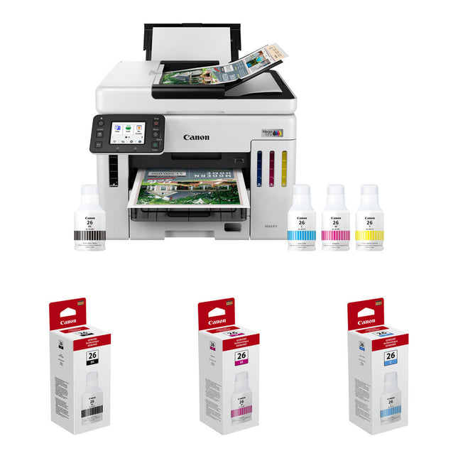 Canon MAXIFY GX7120 impresora multifunción color con tres botellas de tinta GI-26 y doble bandeja de 250 hojas