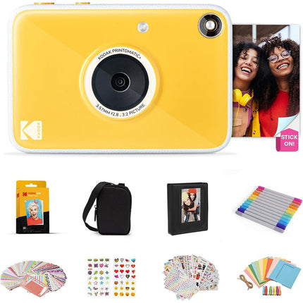 Kodak PRINTOMATIC+ Cámara Instantánea Digital 10MP con Papel ZINK 20 Hojas y Estuche Amarilla