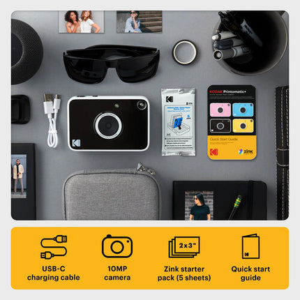 Kodak PRINTOMATIC+ Cámara Digital Instantánea 10MP y Papel ZINK 20 Hojas