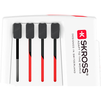 Adaptador de corriente mundial SKROSS 2 puertos 65W con cable USB-C