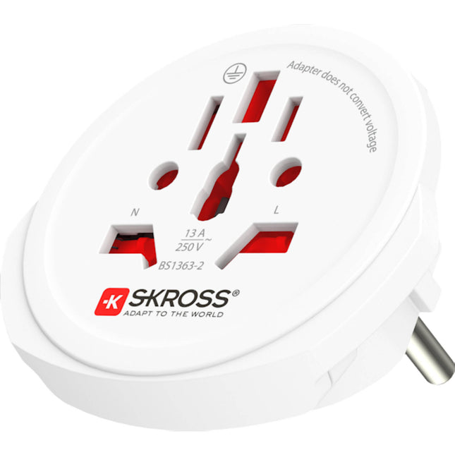 SKROSS World to Europe Adaptador de Corriente Tipo E/F 1600W 16A