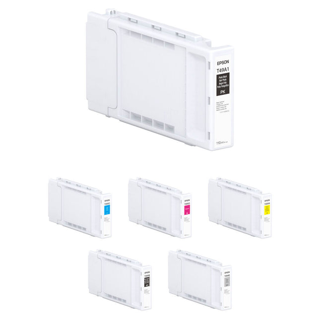 Epson T49A UltraChrome PRO6 cartuchos de tinta 6 unidades 110mL resistentes al agua y desvanecimiento para SureColor P8570D