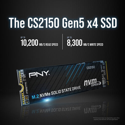 PNY 1TB CS2150 SSD Interno NVMe PCIe 5.0 M.2 2280 10200MB/s Lectura 8300MB/s Escritura con Garantía 5 Años