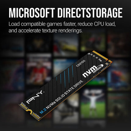 PNY 1TB CS2150 SSD Interno NVMe PCIe 5.0 M.2 2280 10200MB/s Lectura 8300MB/s Escritura con Garantía 5 Años