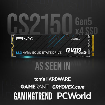 PNY 1TB CS2150 SSD Interno NVMe PCIe 5.0 M.2 2280 10200MB/s Lectura 8300MB/s Escritura con Garantía 5 Años