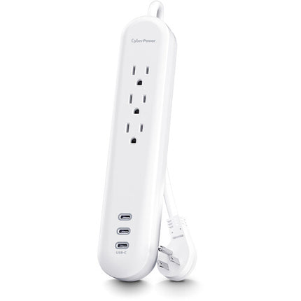 CyberPower P304UC3 Protector contra Sobretensiones 3 Salidas USB-C 30W Blanco