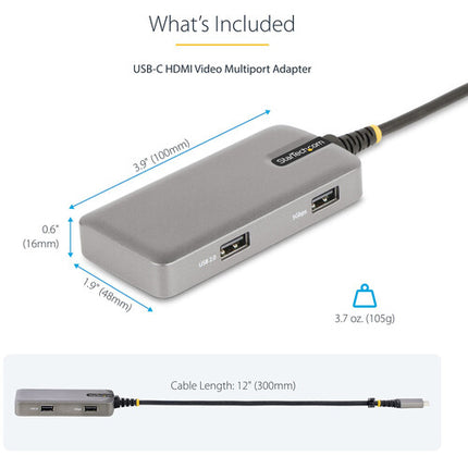StarTech 5-en-1 Adaptador Multiusos USB-C con HDMI 4K60 y 86W PD