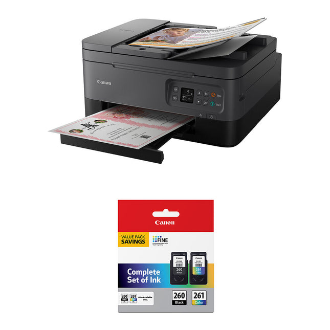 Canon PIXMA TR7020a Impresora multifunción color tinta Wi-Fi 4800x1200 dpi Kit PG-260 CL-261