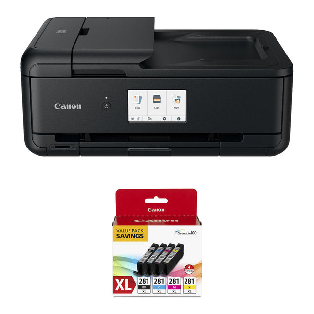 Canon Pixma TS9520a Impresora Multifunción Inalámbrica Tacto 4 3 y CLI-281 XL 4 Colores